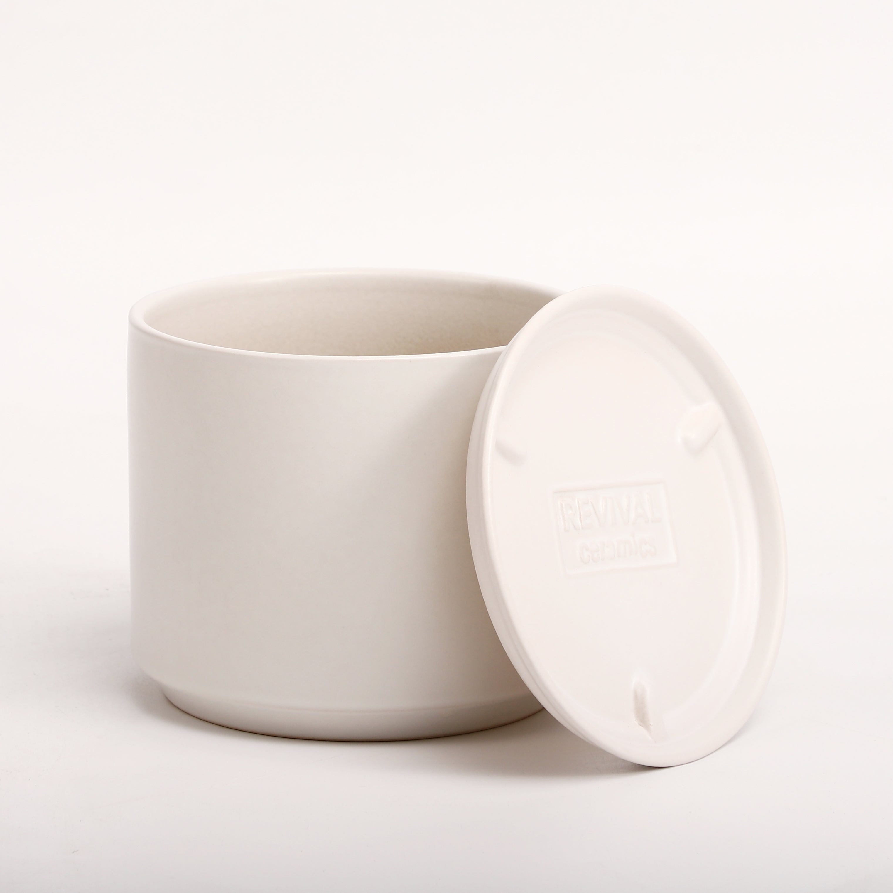 The Ceramic Cylinder Planter with Saucer, 2nd Generation