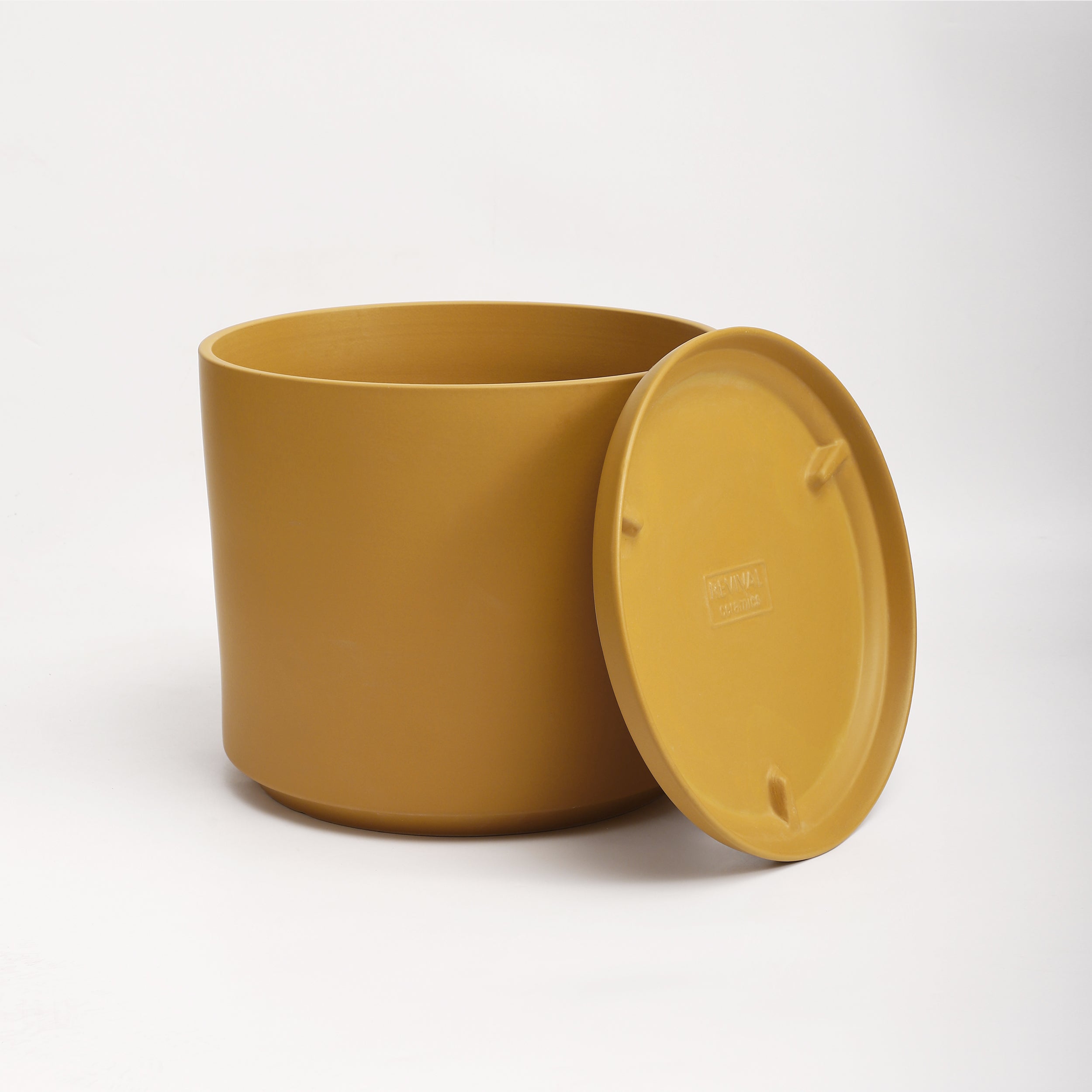 The Ceramic Cylinder Planter with Saucer, 2nd Generation
