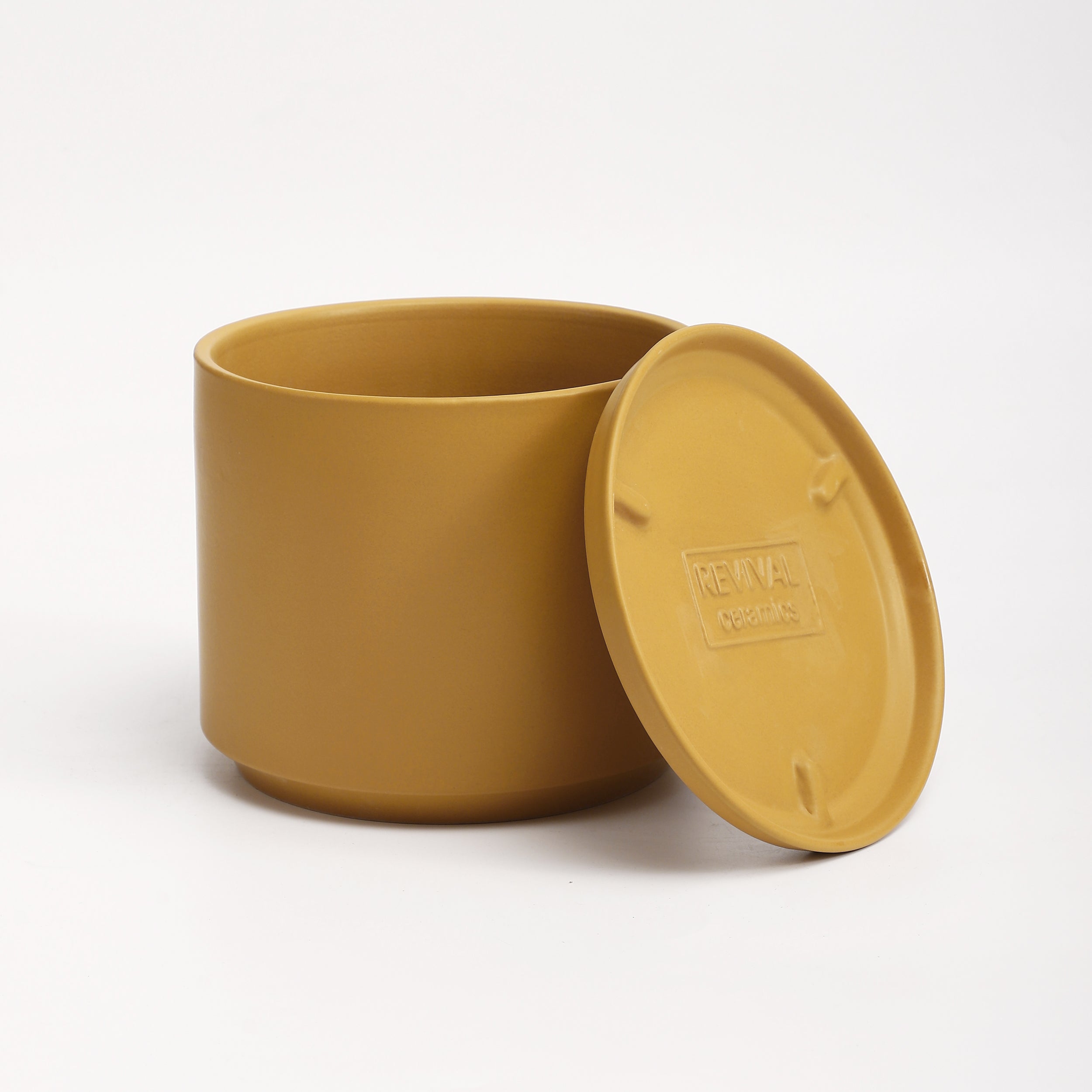 The Ceramic Cylinder Planter with Saucer, 2nd Generation