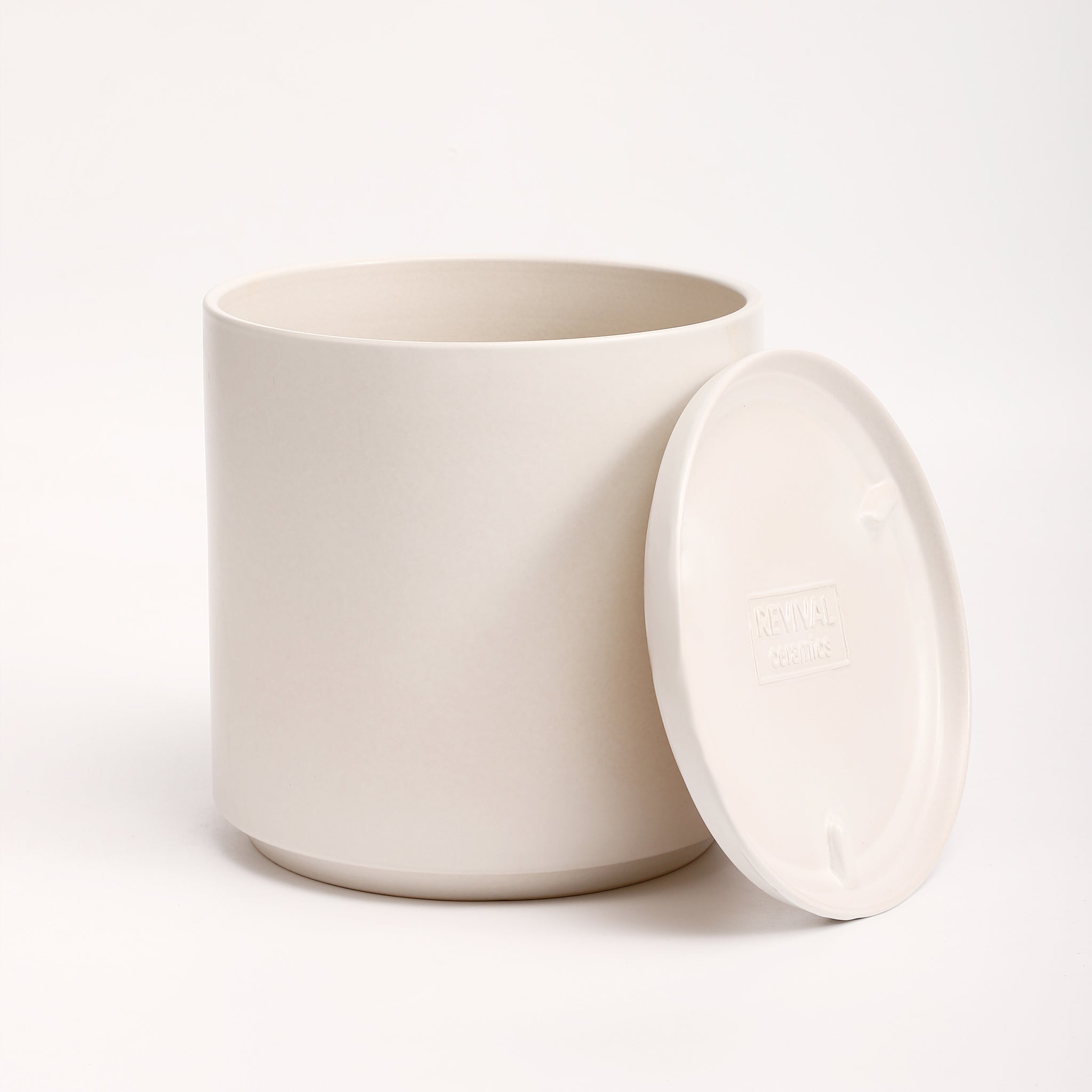 The Ceramic Cylinder Planter with Saucer, 2nd Generation