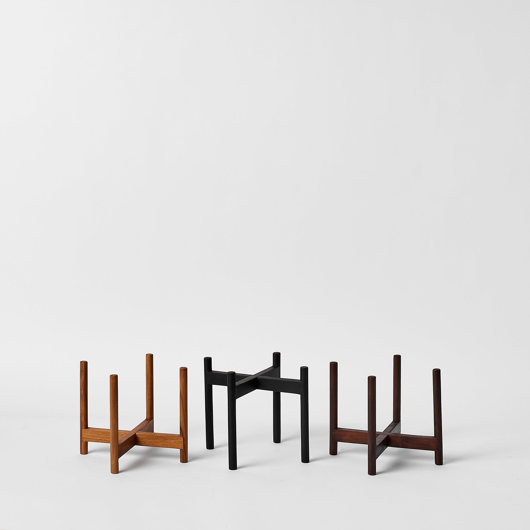 Rounded Hardwood Plant Stand