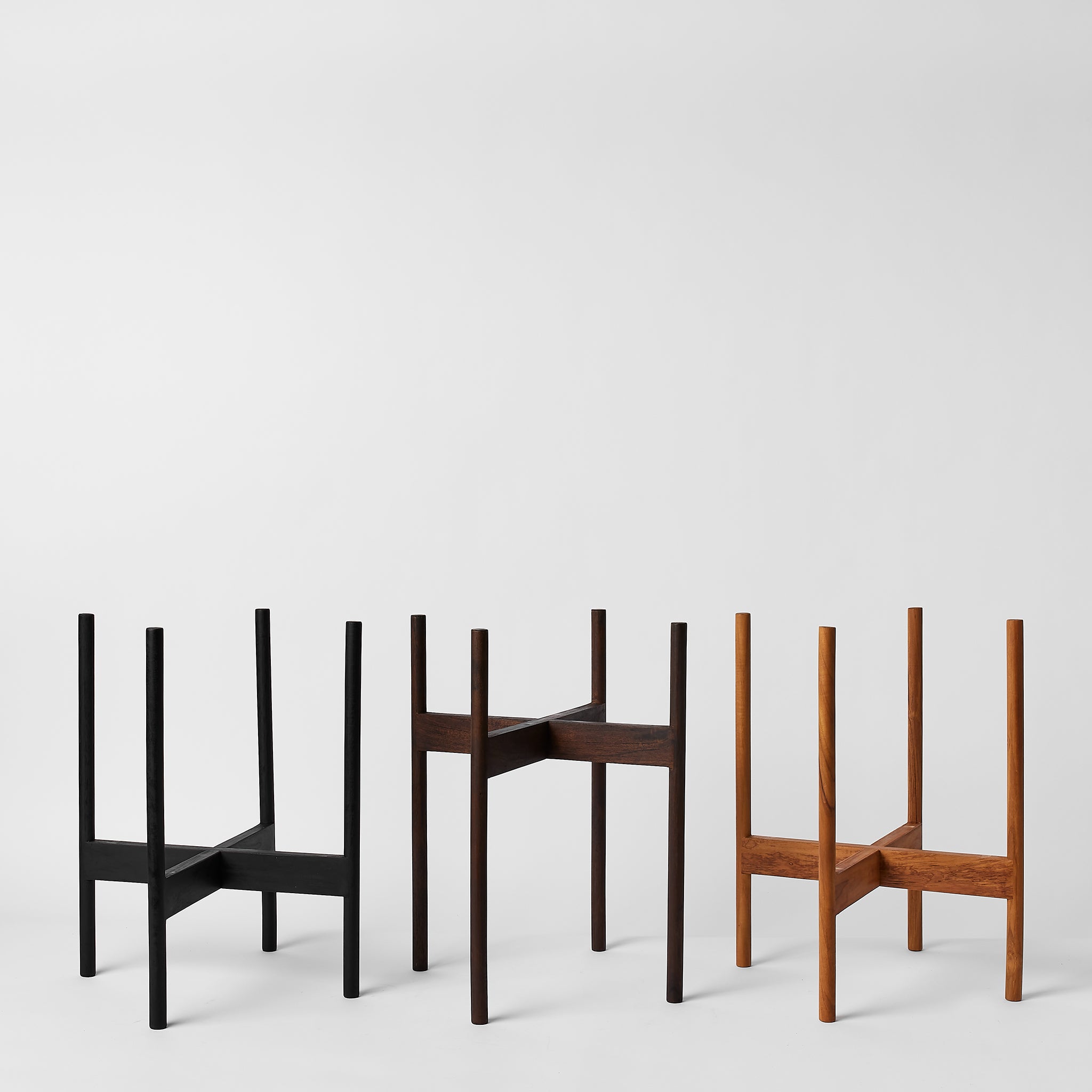 Rounded Hardwood Plant Stand