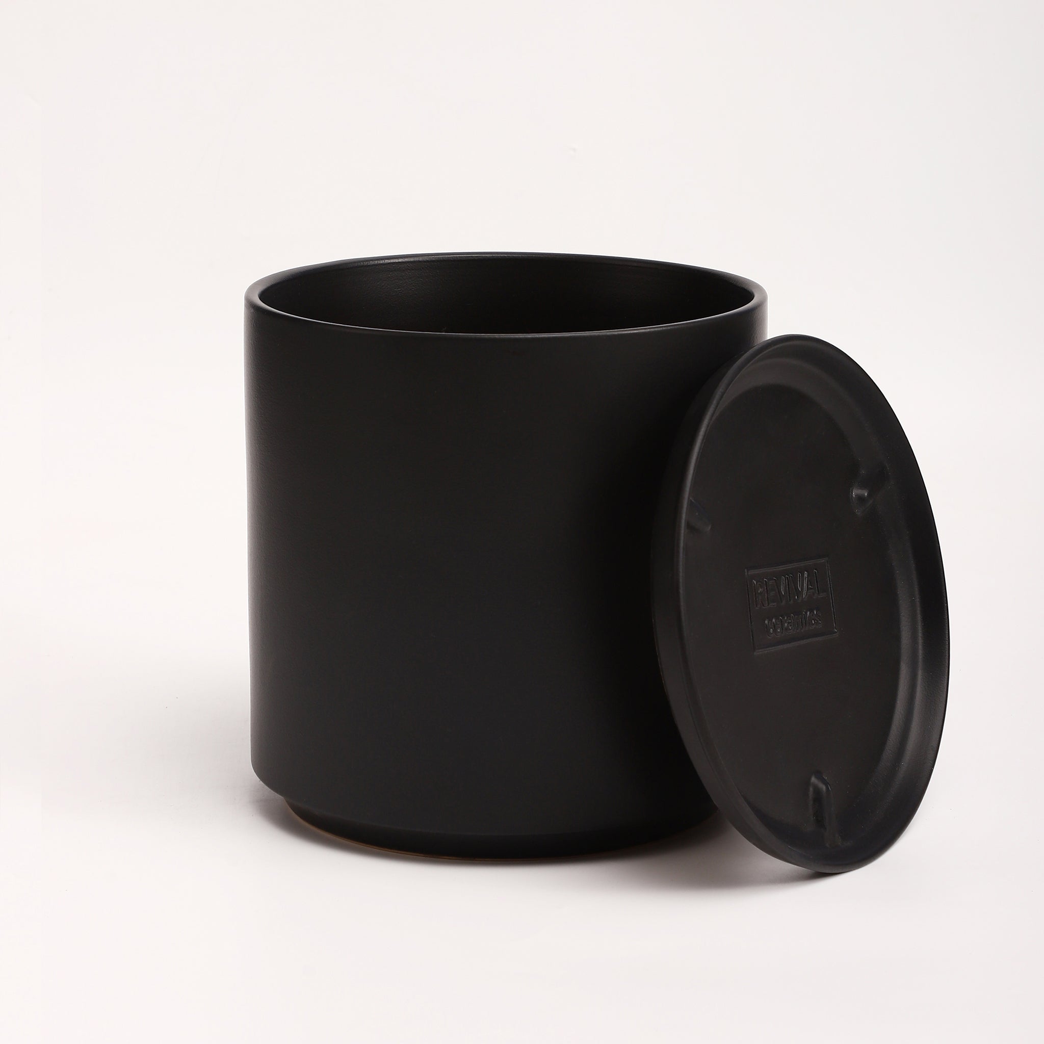 The Ceramic Cylinder Planter with Saucer, 2nd Generation