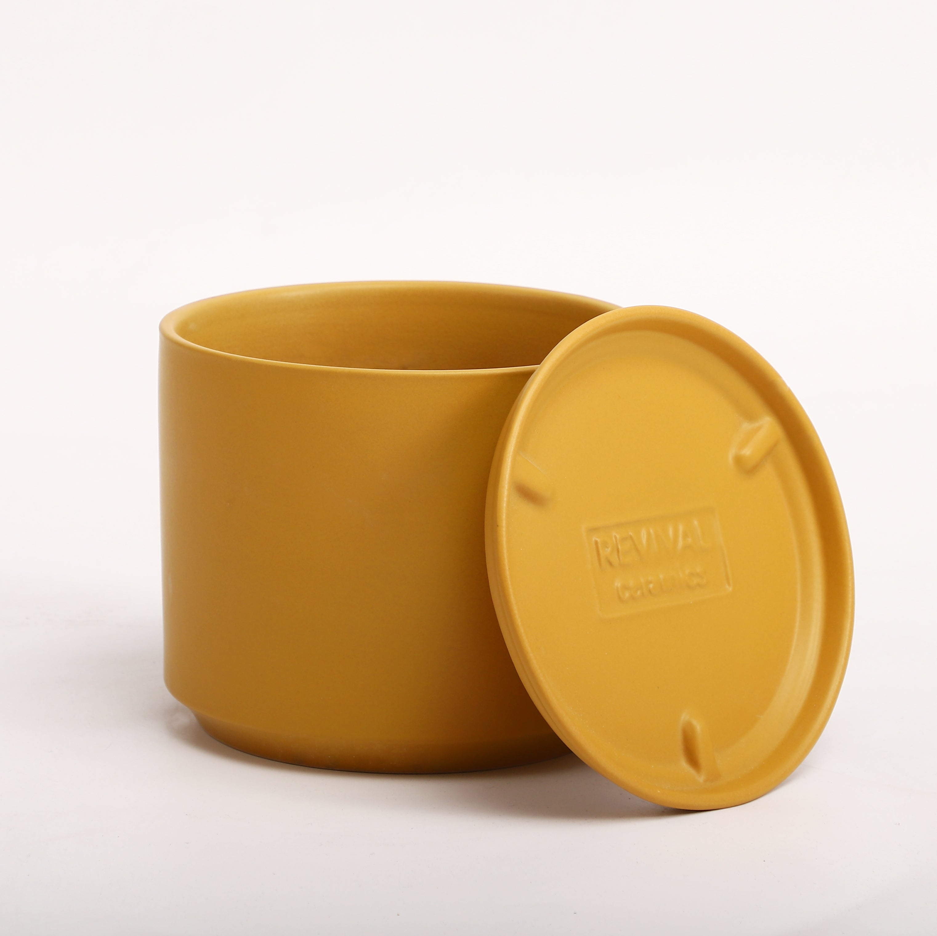 The Ceramic Cylinder Planter with Saucer, 2nd Generation