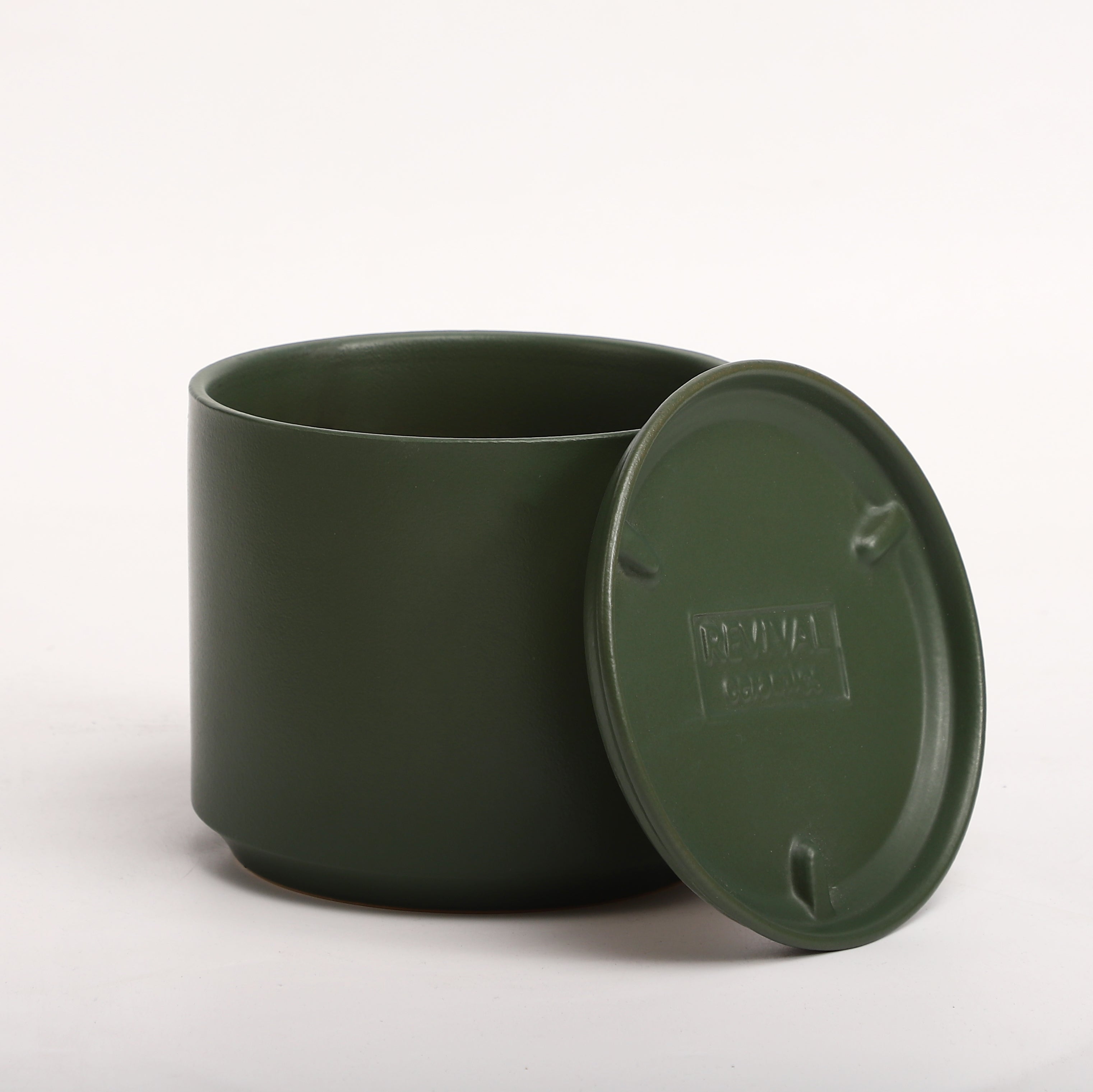 The Ceramic Cylinder Planter with Saucer, 2nd Generation