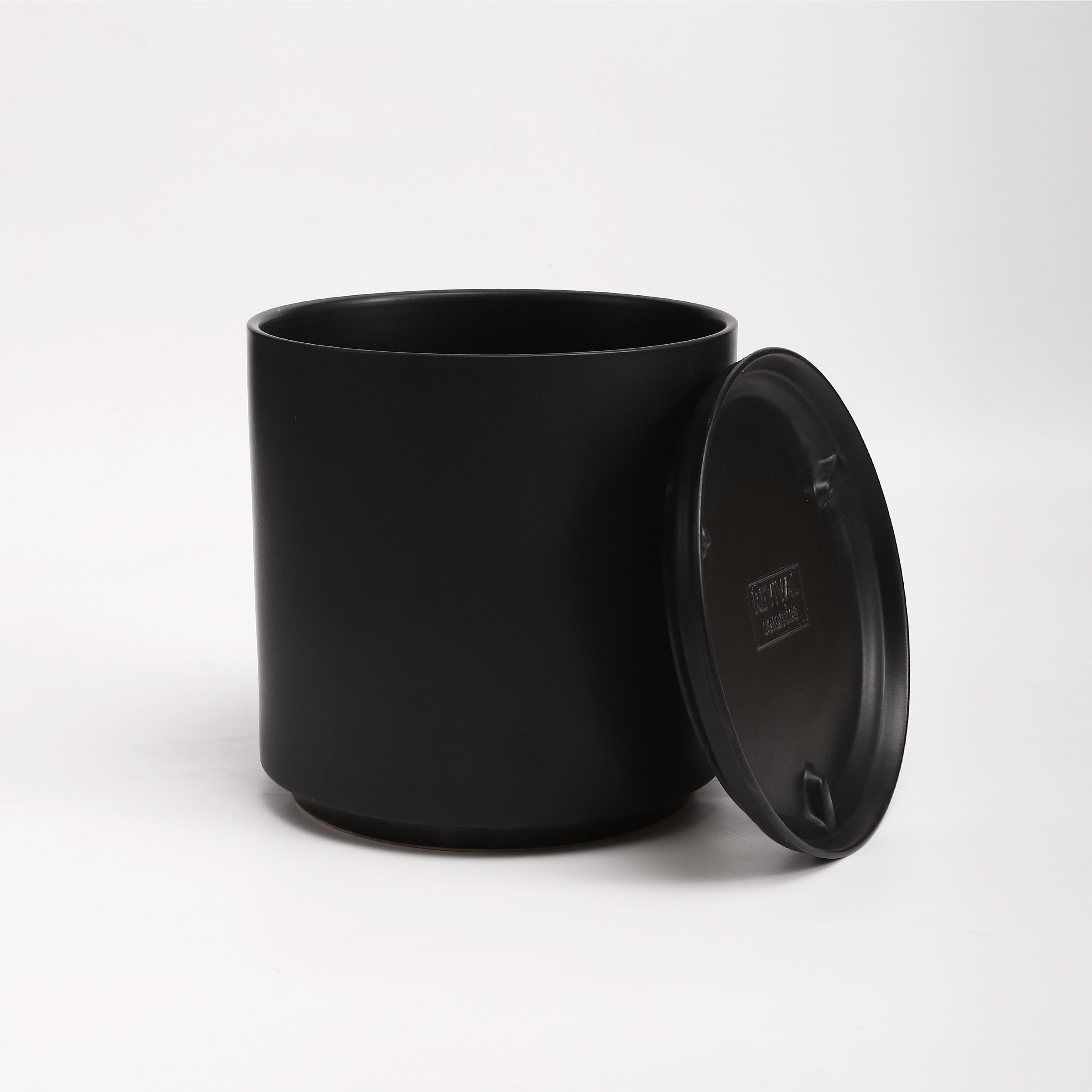 The Ceramic Cylinder Planter with Saucer, 2nd Generation