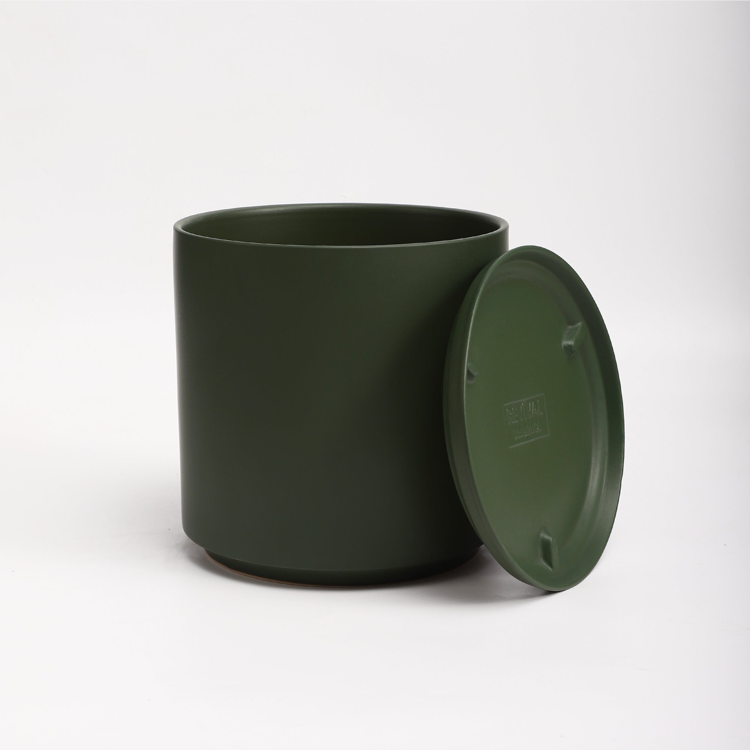 The Ceramic Cylinder Planter with Saucer, 2nd Generation