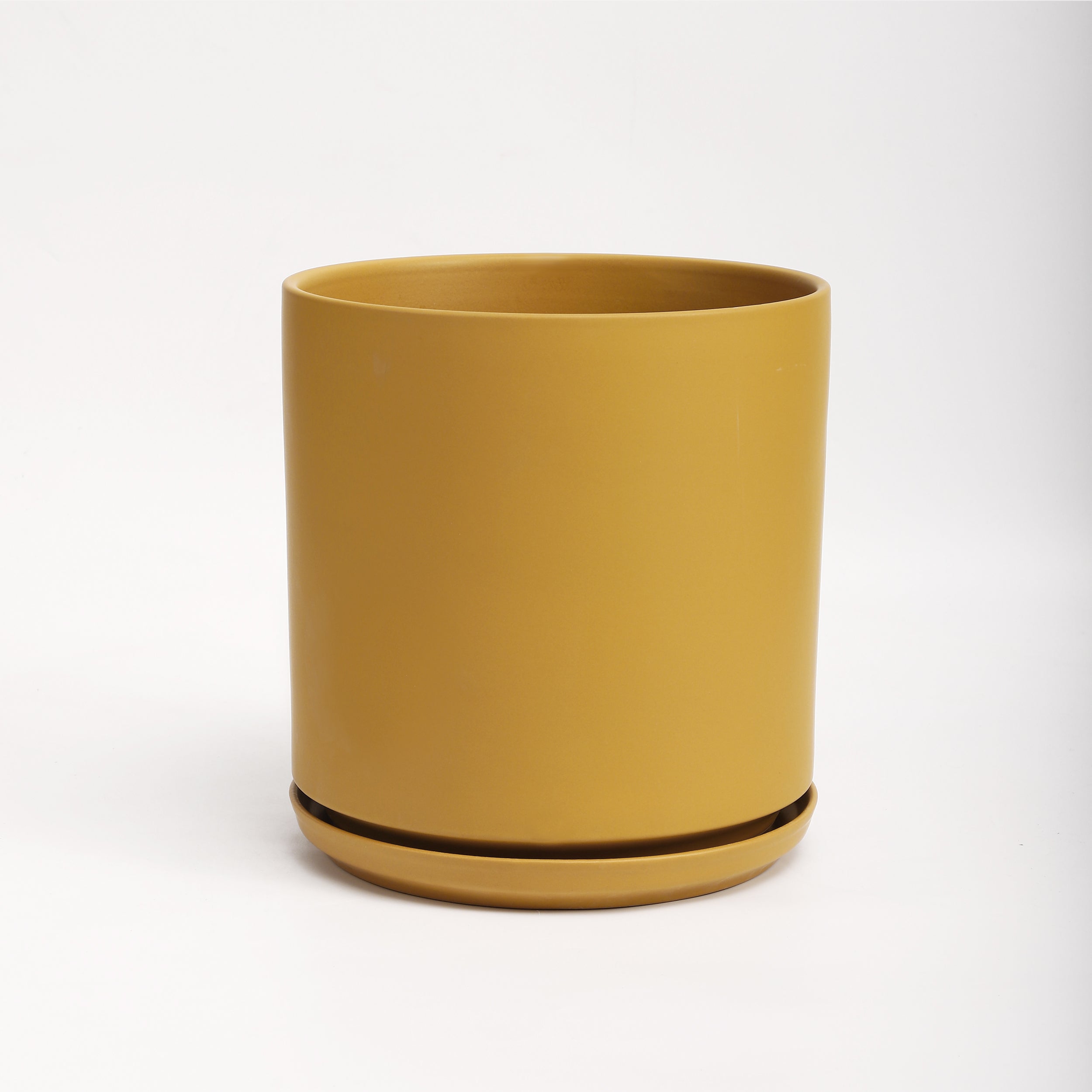 The Ceramic Cylinder Planter with Saucer, 2nd Generation