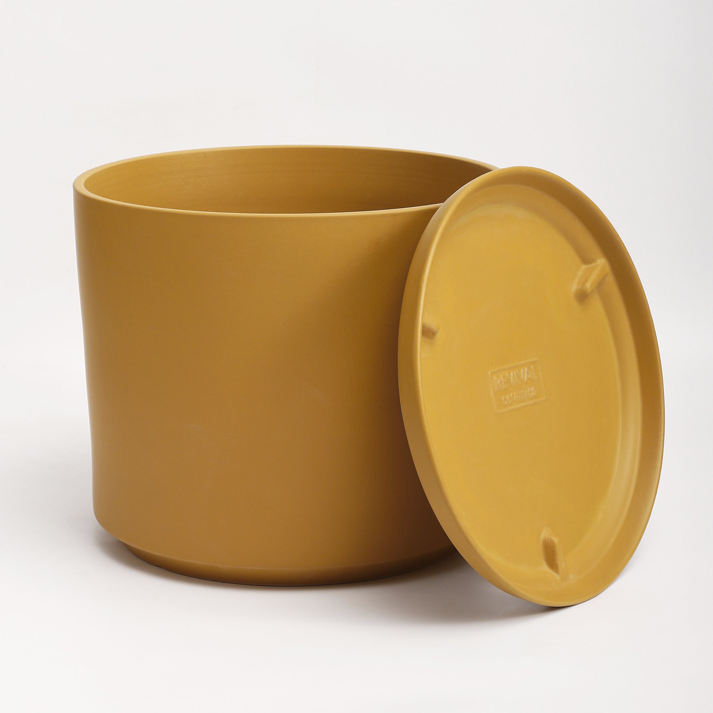 The Ceramic Cylinder Planter with Saucer, 2nd Generation