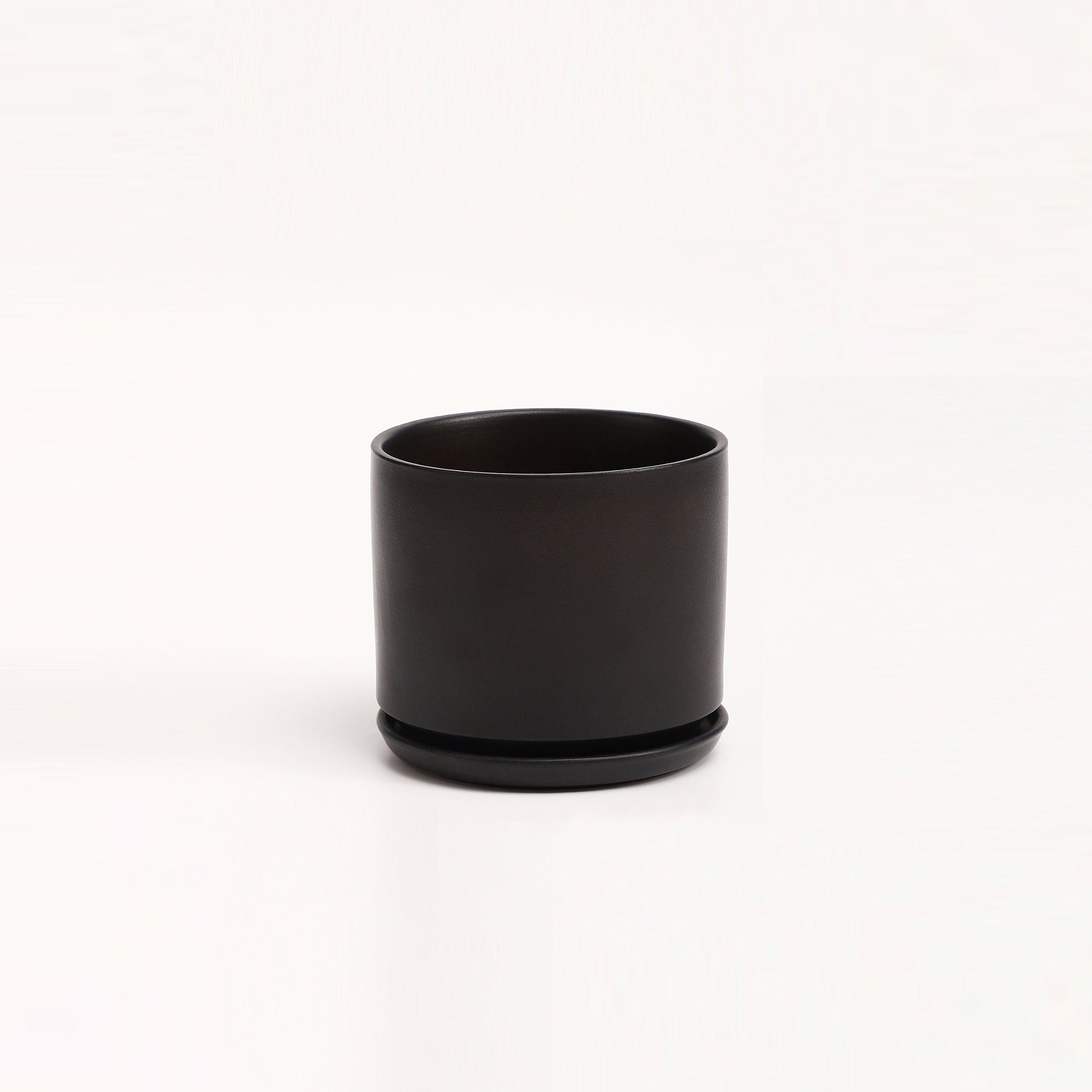 The Ceramic Cylinder Planter with Saucer, 2nd Generation