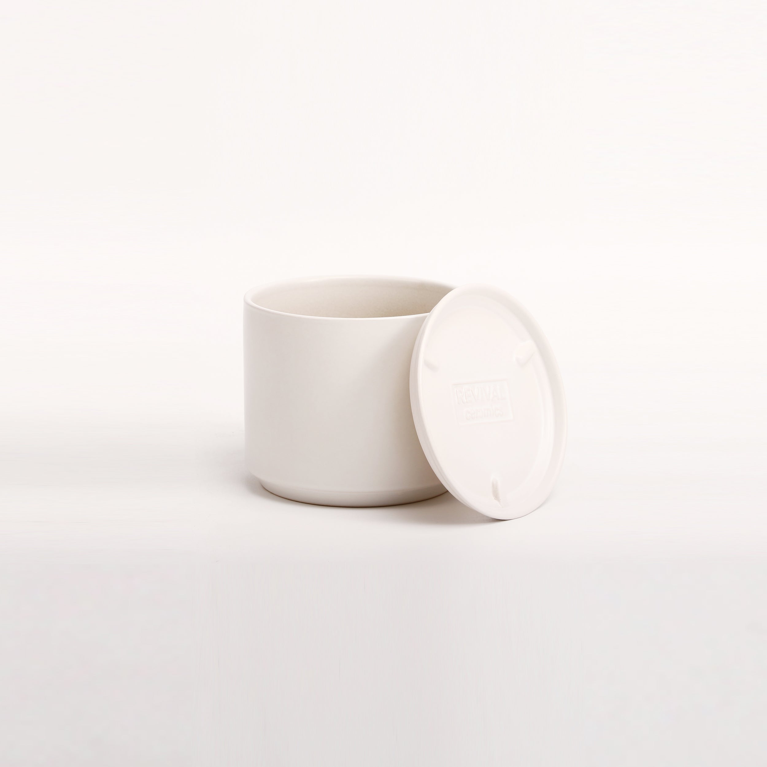 The Ceramic Cylinder Planter with Saucer, 2nd Generation