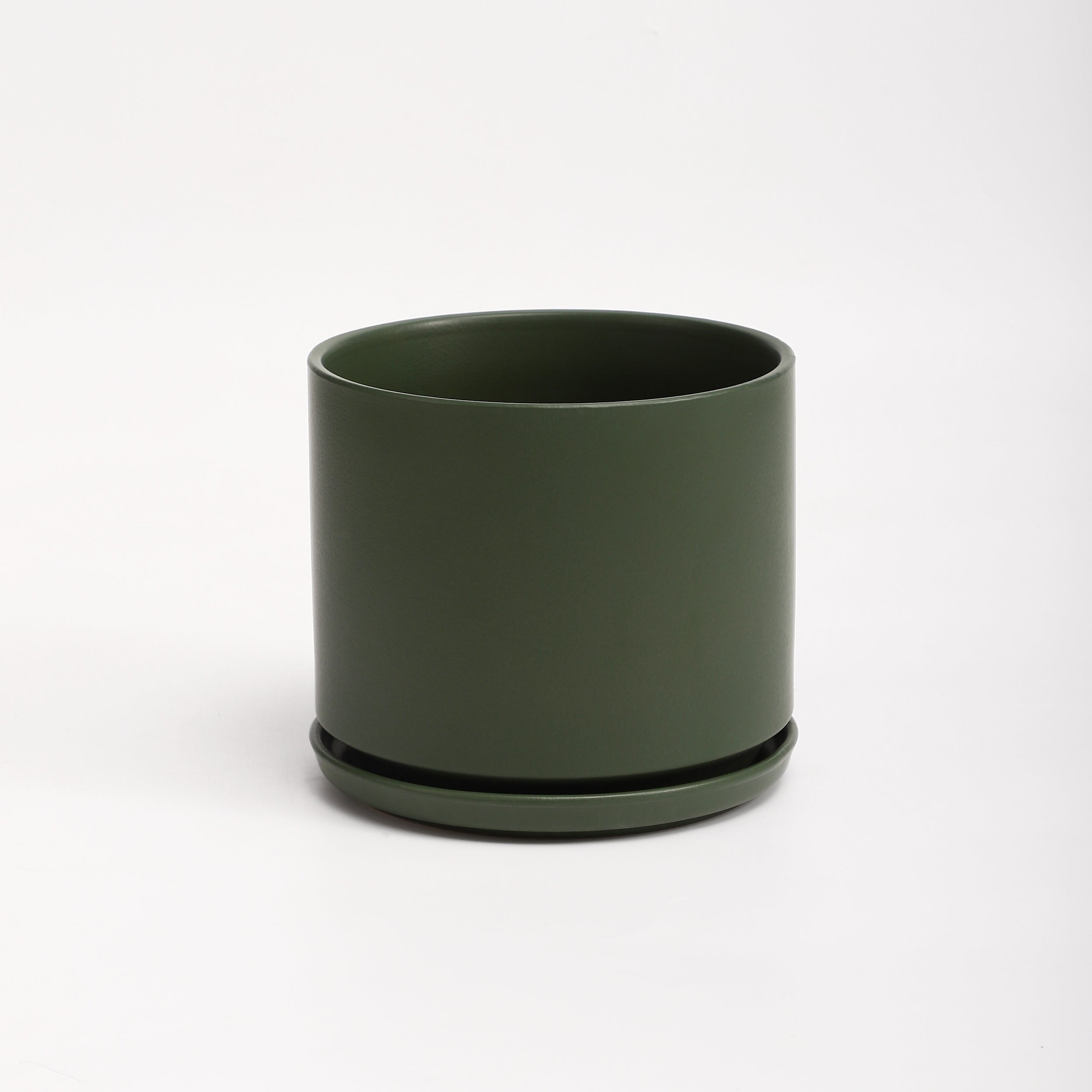 The Ceramic Cylinder Planter with Saucer, 2nd Generation