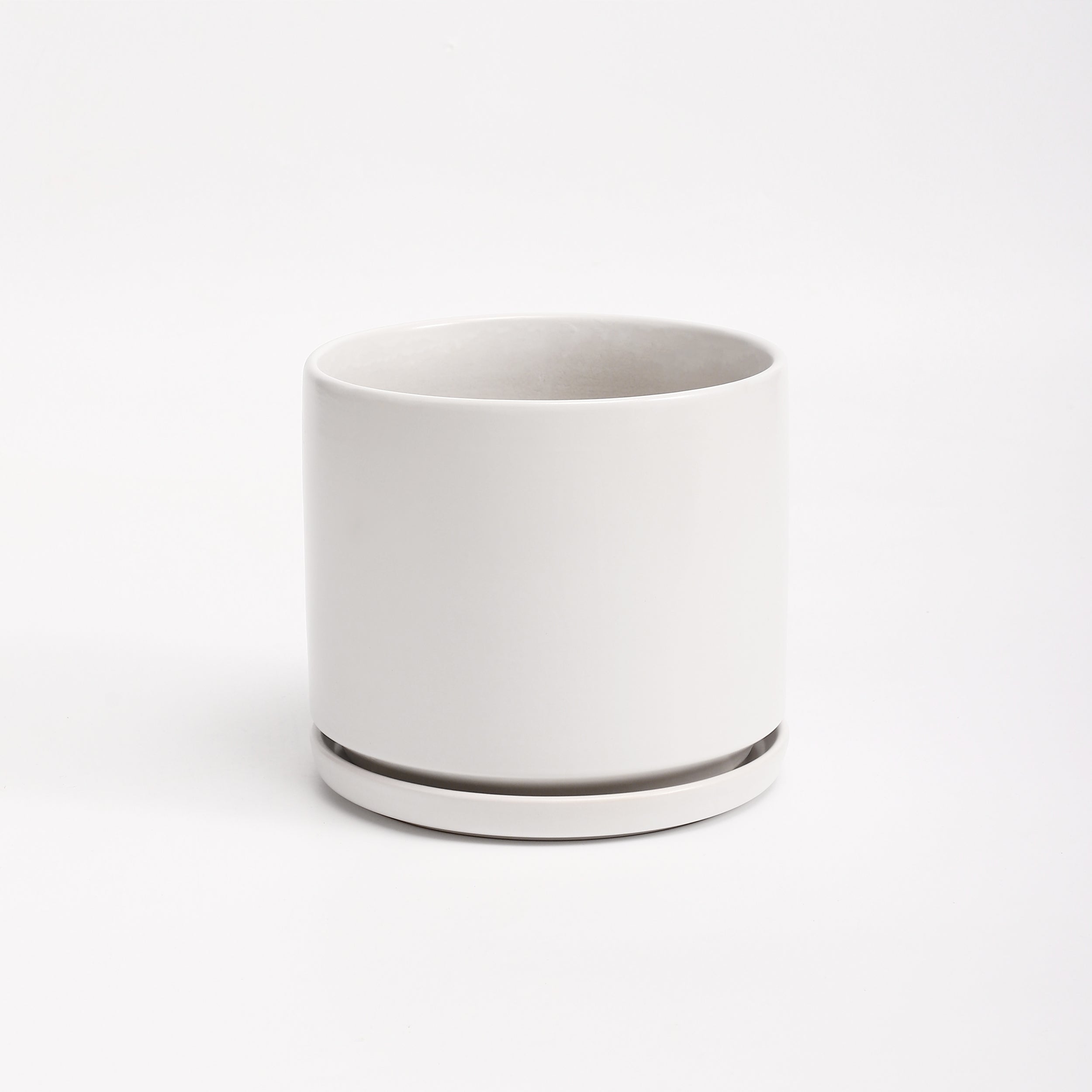 The Ceramic Cylinder Planter with Saucer, 2nd Generation