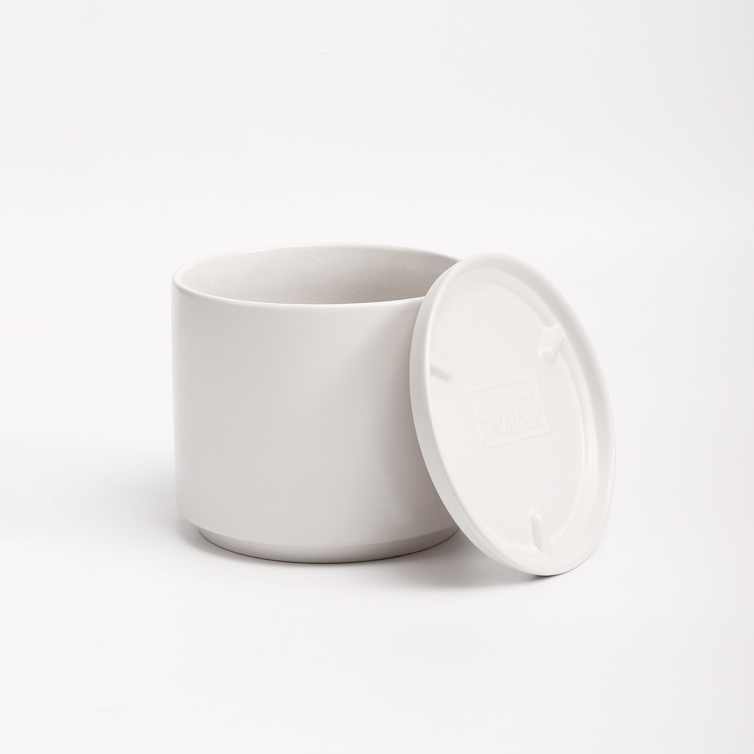 The Ceramic Cylinder Planter with Saucer, 2nd Generation