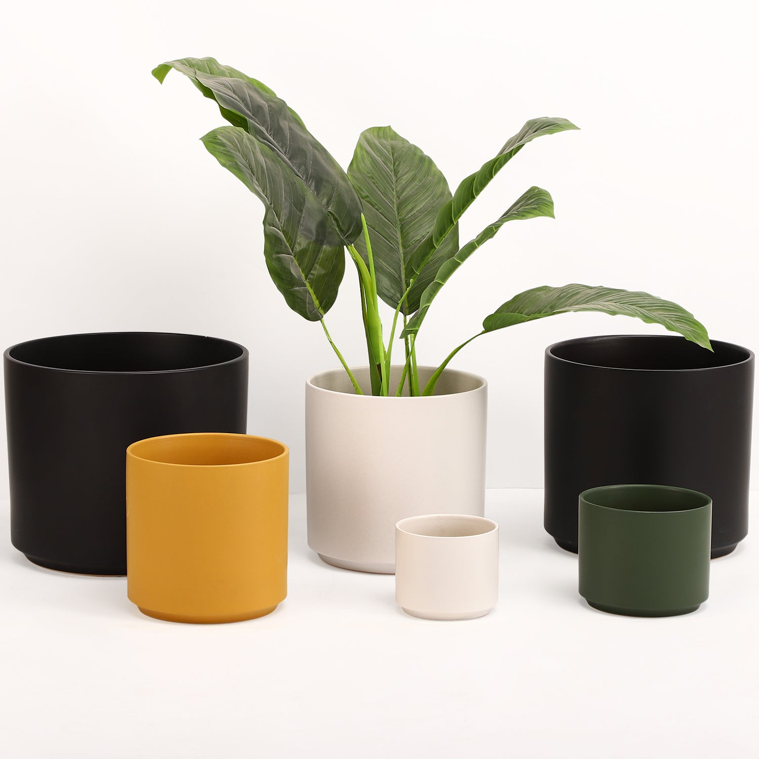big black plant pots The Ceramic Cylinder Planter, 2nd Generation
