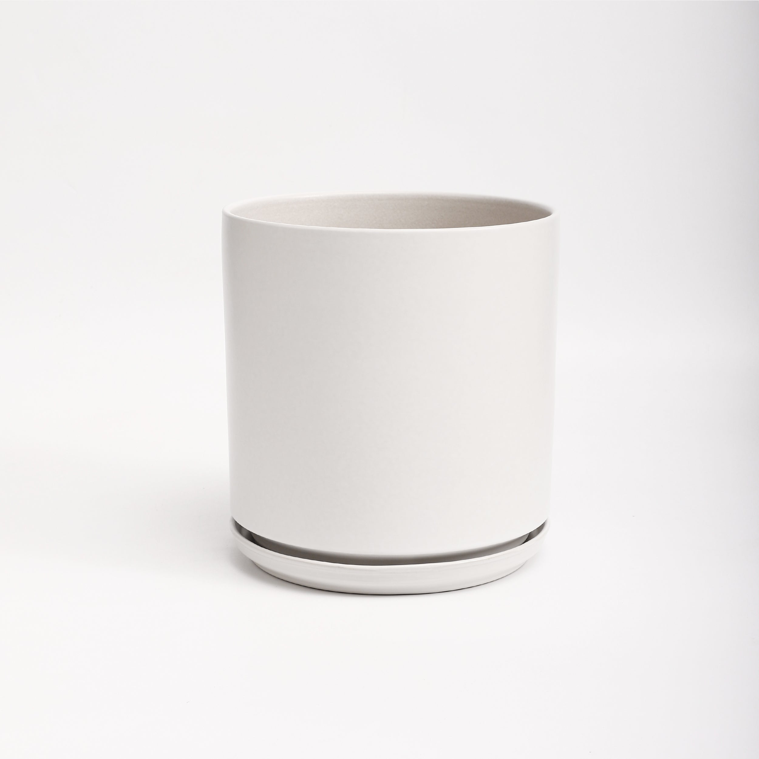 The Ceramic Cylinder Planter with Saucer, 2nd Generation