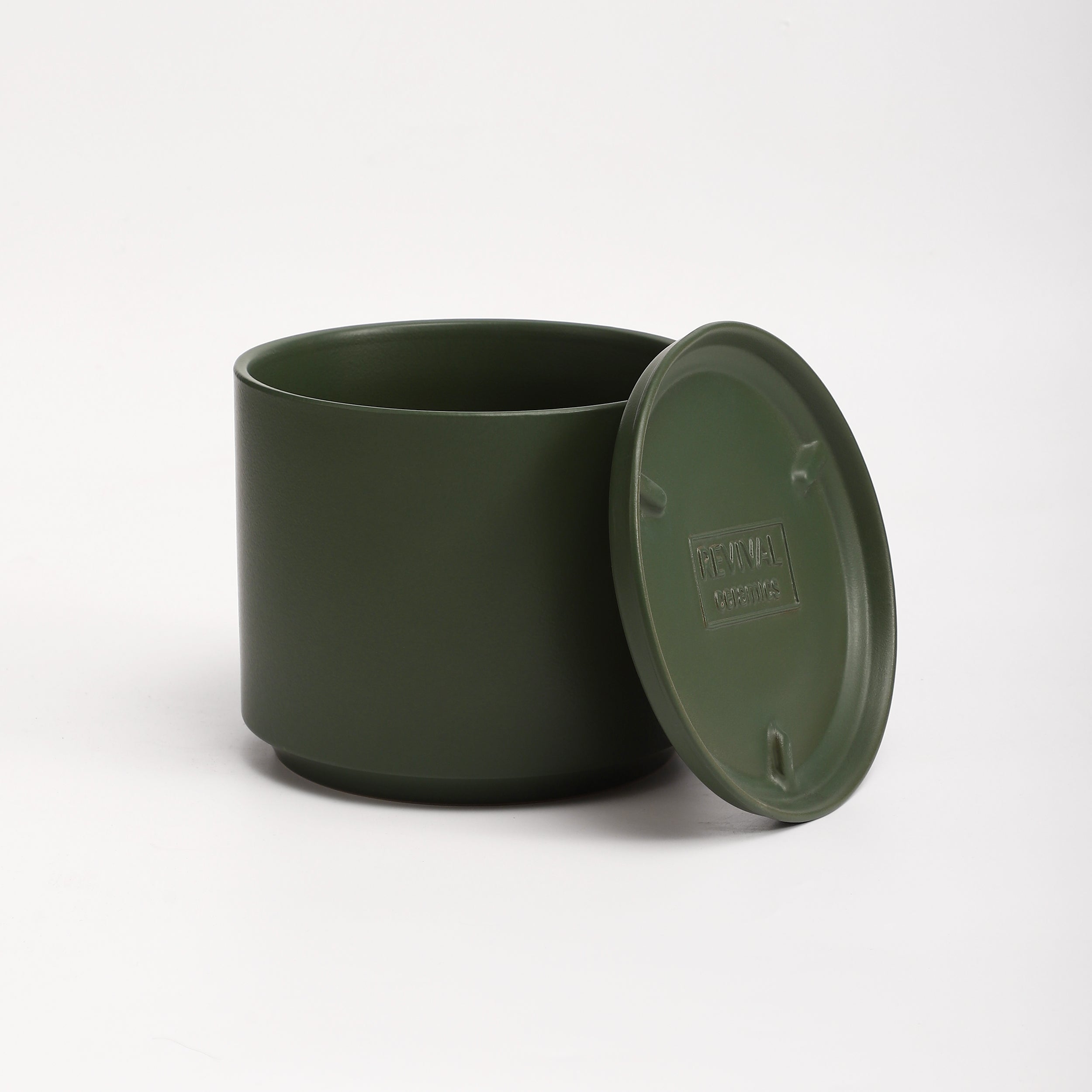 The Ceramic Cylinder Planter with Saucer, 2nd Generation
