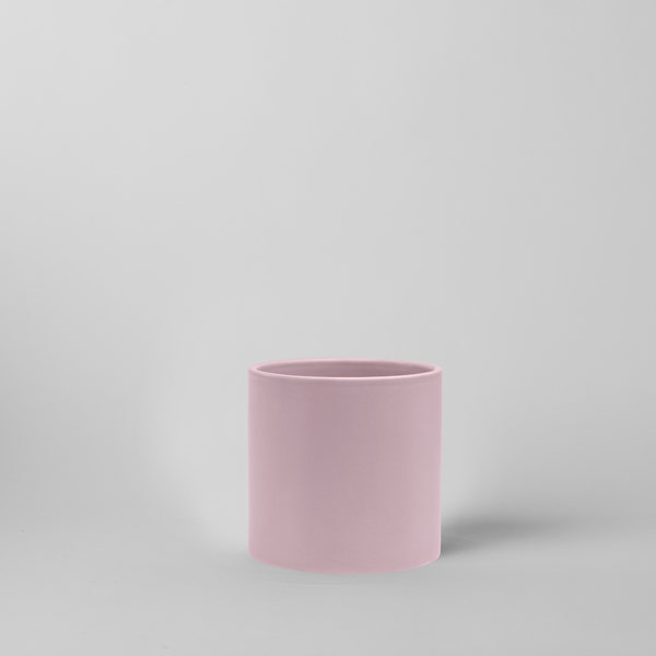 Pink 4 Inch ceramic planter on a light gray background