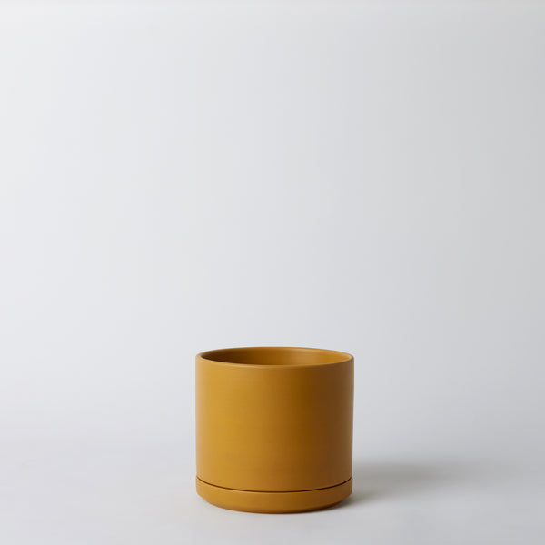 Solid Goods 8 Inch Ceramic Cylinder with Saucer
