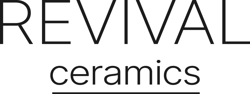 Revival Ceramics logo in black on a transparent background