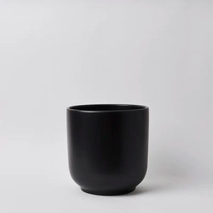 Black 10 Inch ceramic cup on a light gray background