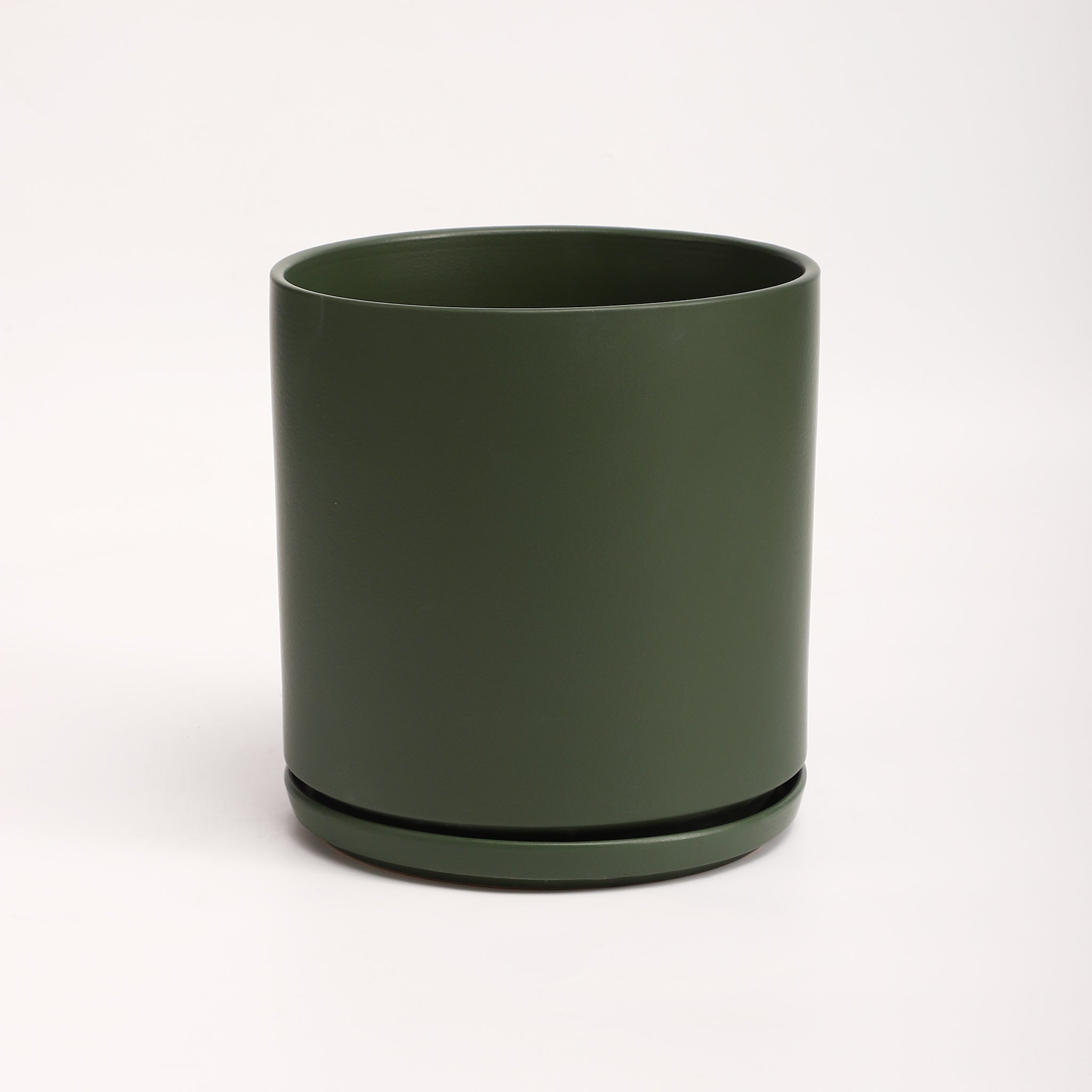 The Ceramic Cylinder Planter with Saucer, 2nd Generation