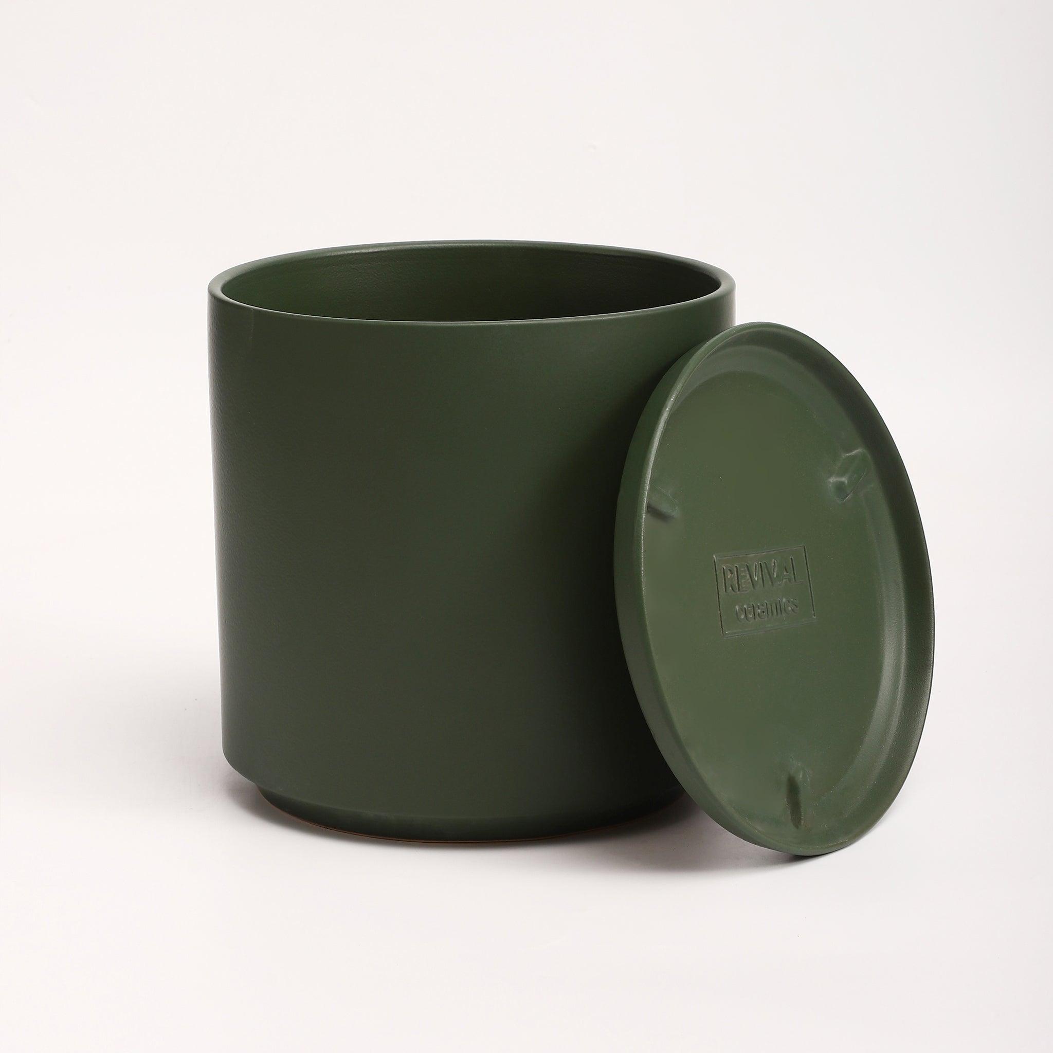 The Ceramic Cylinder Planter with Saucer, 2nd Generation
