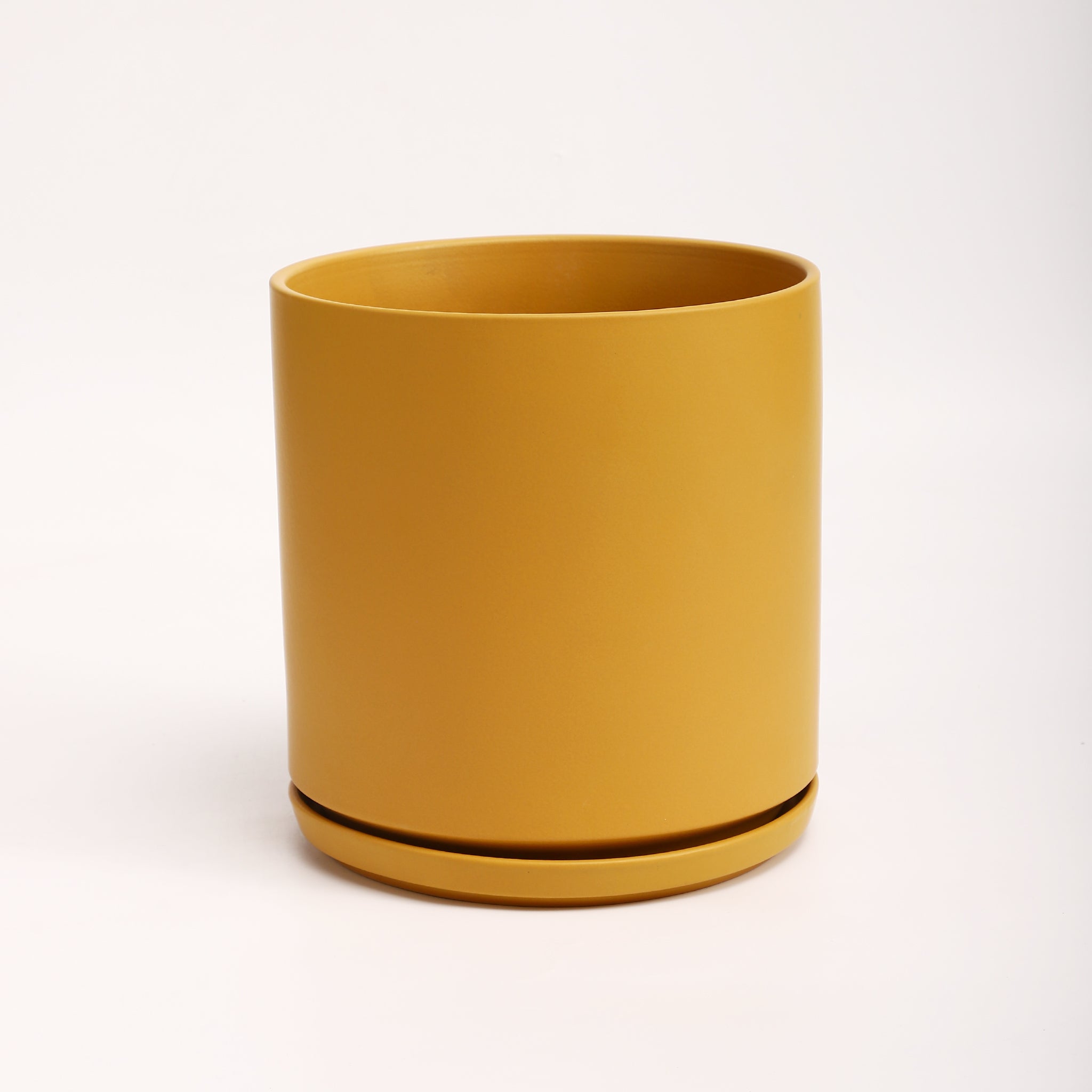 The Ceramic Cylinder Planter with Saucer, 2nd Generation