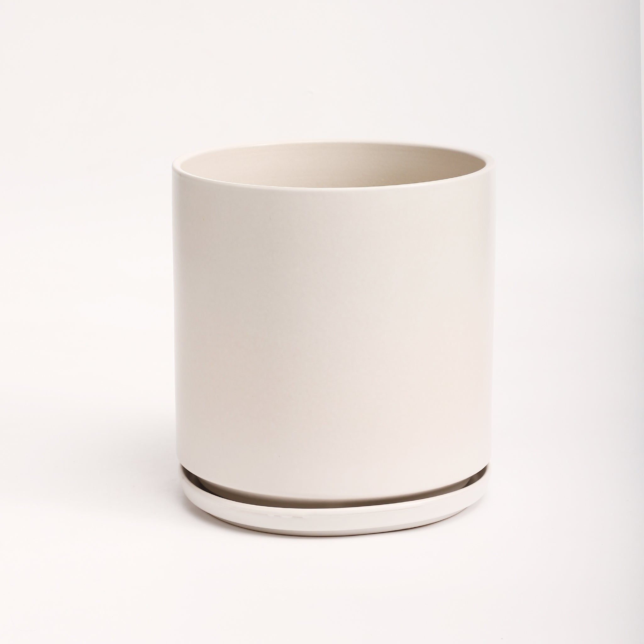 The Ceramic Cylinder Planter with Saucer, 2nd Generation