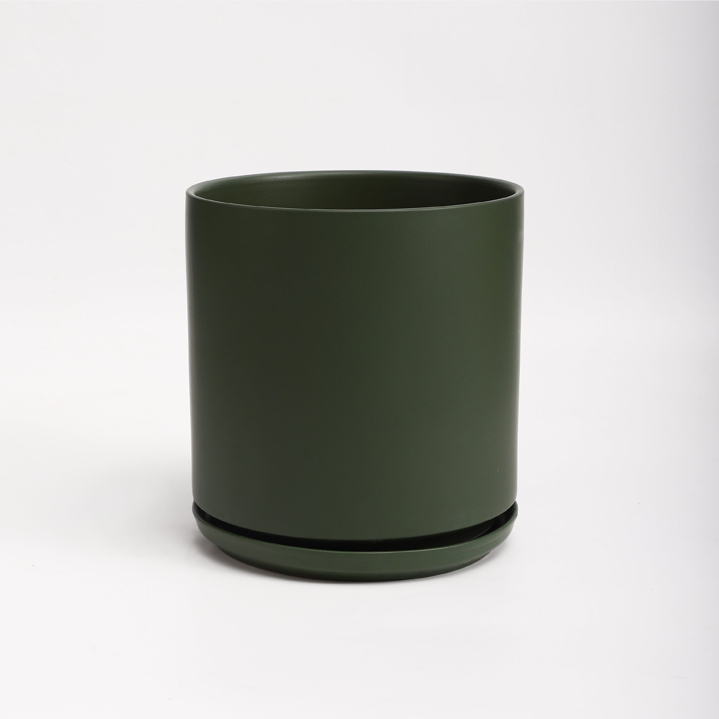 The Ceramic Cylinder Planter with Saucer, 2nd Generation