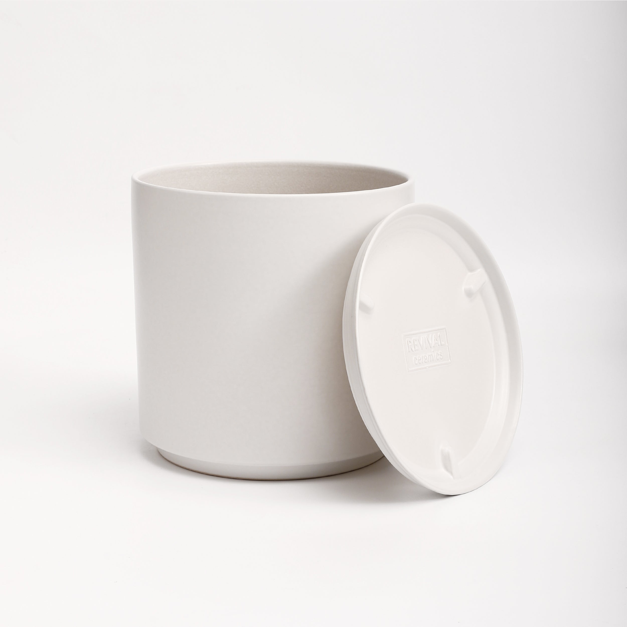 The Ceramic Cylinder Planter with Saucer, 2nd Generation