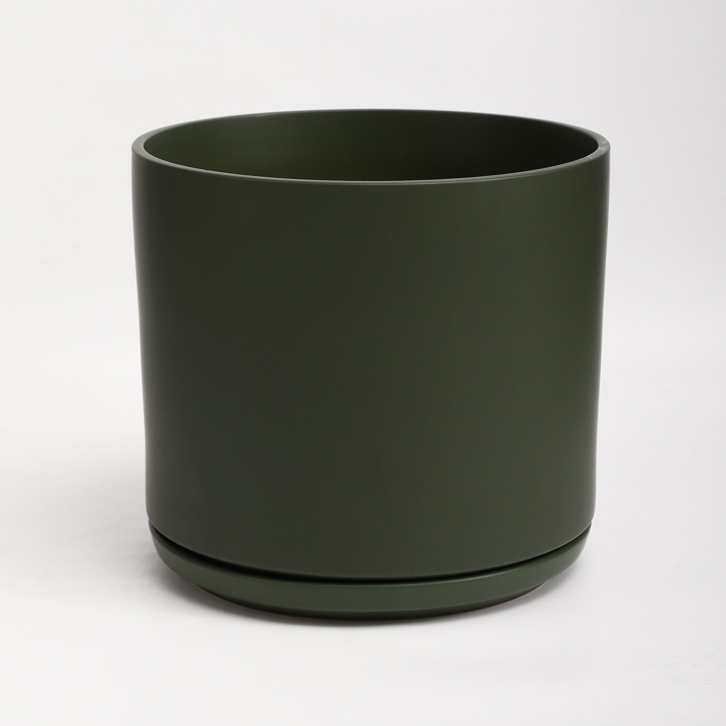 The Ceramic Cylinder Planter with Saucer, 2nd Generation