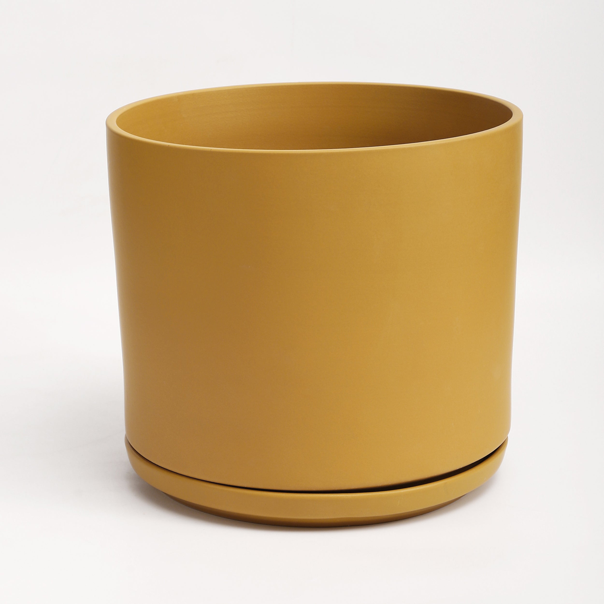 The Ceramic Cylinder Planter with Saucer, 2nd Generation