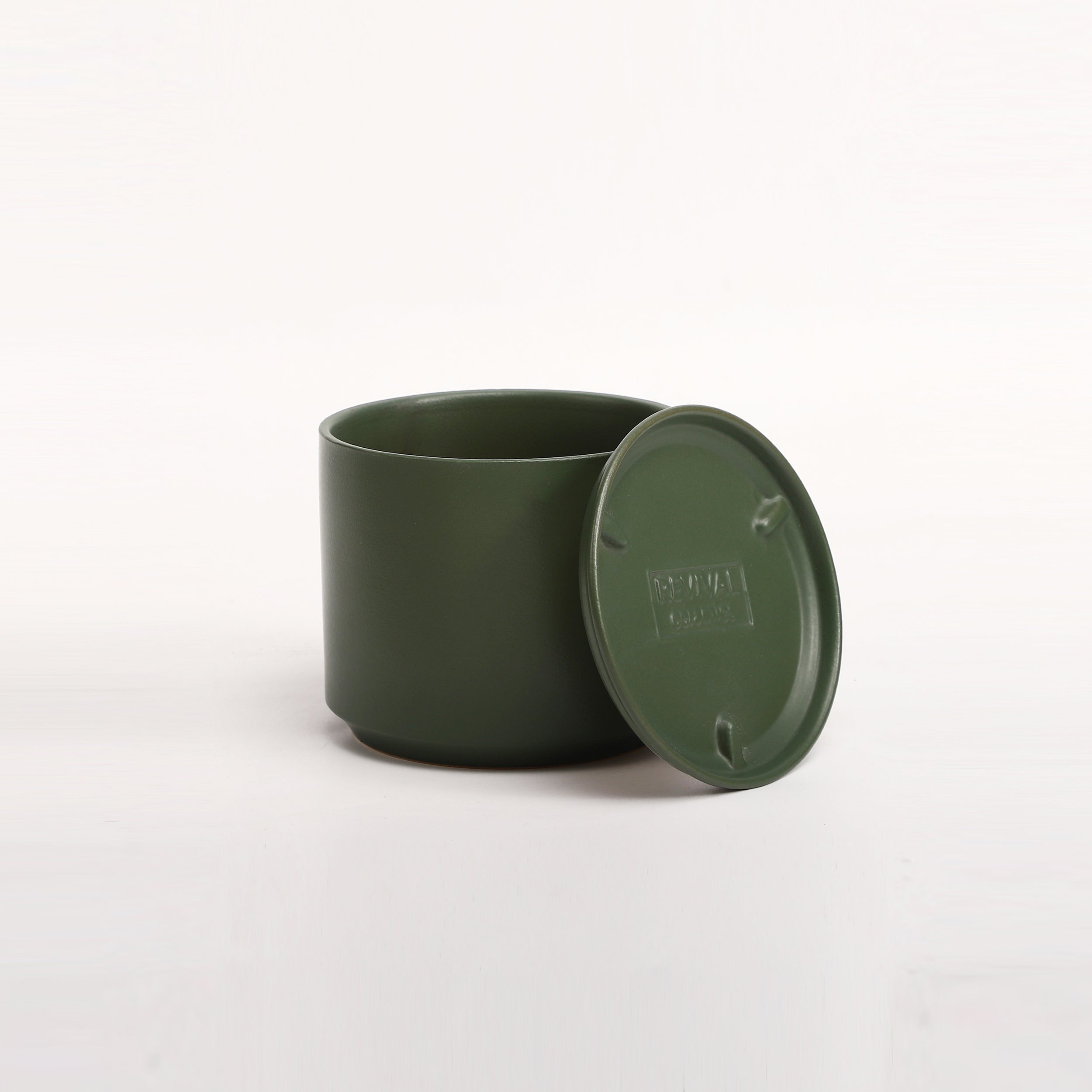 The Ceramic Cylinder Planter with Saucer, 2nd Generation