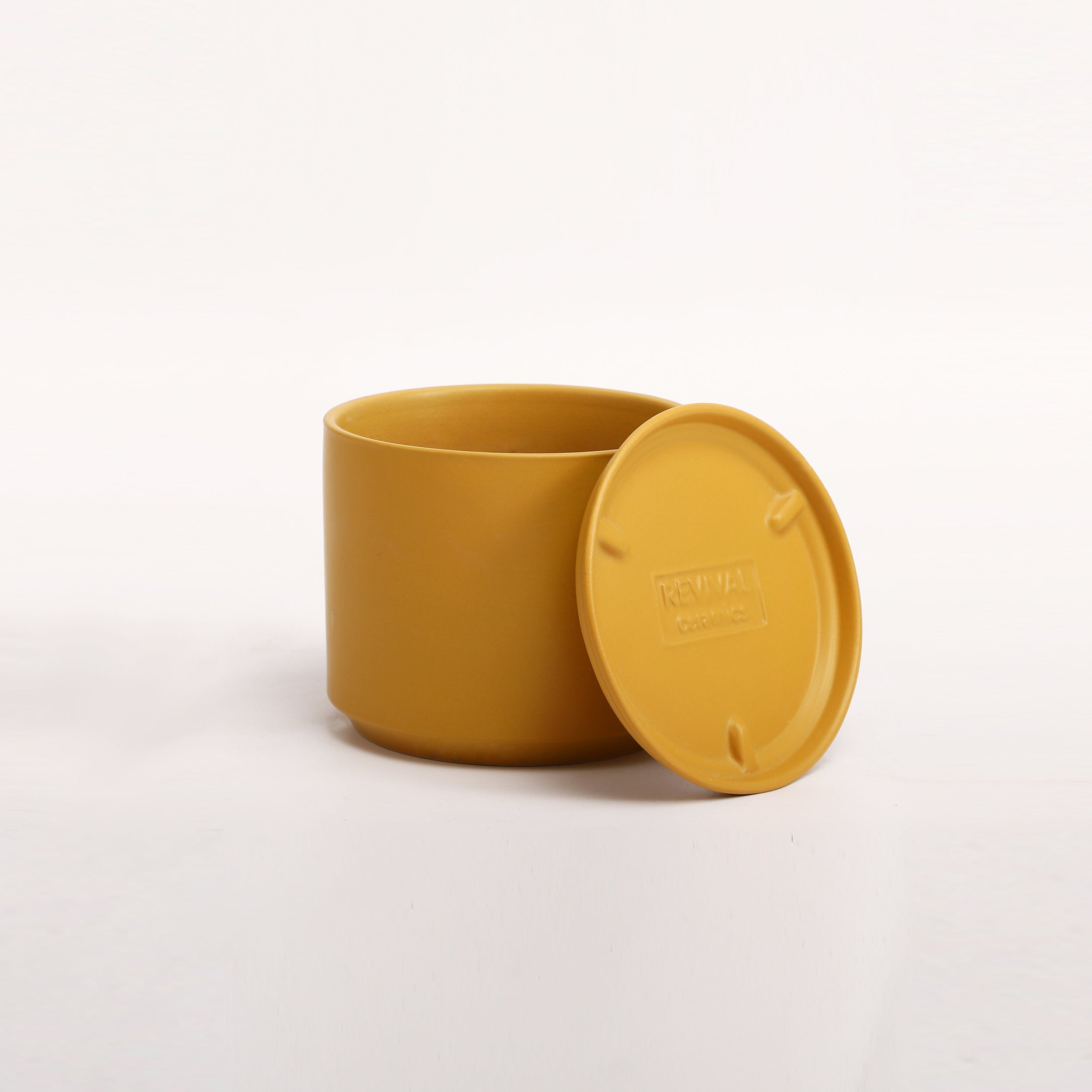 The Ceramic Cylinder Planter with Saucer, 2nd Generation