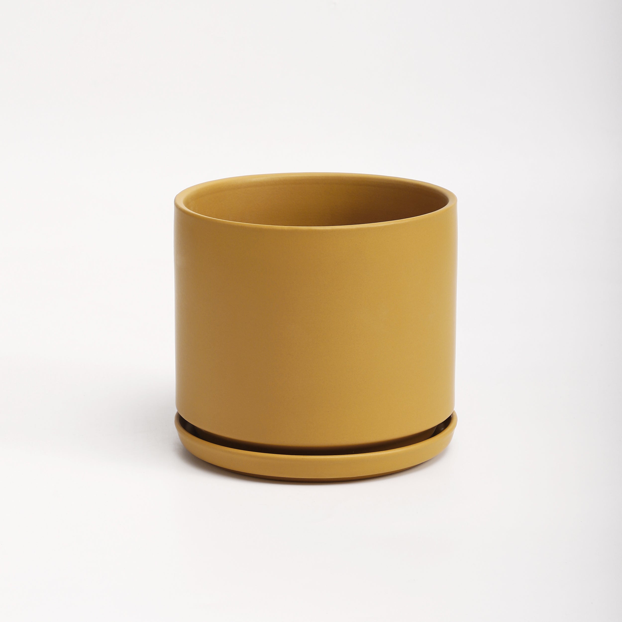 The Ceramic Cylinder Planter with Saucer, 2nd Generation