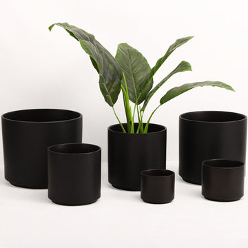 black cylinder plant pot The Ceramic Cylinder Planter, 2nd Generation