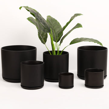 6 inch ceramic planter with saucer The Ceramic Cylinder Planter with Saucer, 2nd Generation